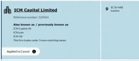 ICM.com 申请取消其英国子公司 FCA 牌照
