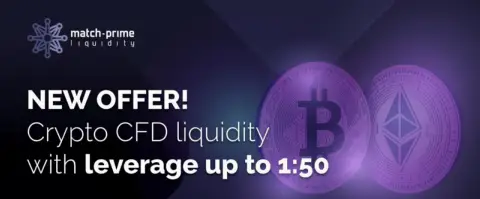 Match-Prime 增强加密货币 CFD 流动性服务，提供 1:50 BTC 杠杆