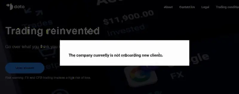 CFDs经纪商Doto更换CEO，暂停欧盟客户开户
