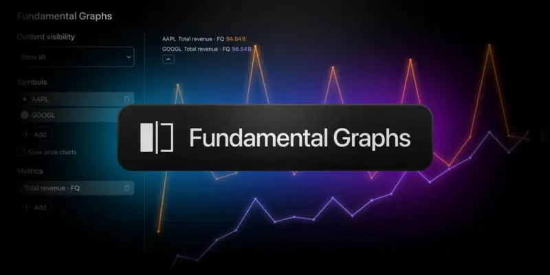 TradingView 推出基本面图表，支持多公司财务指标对比