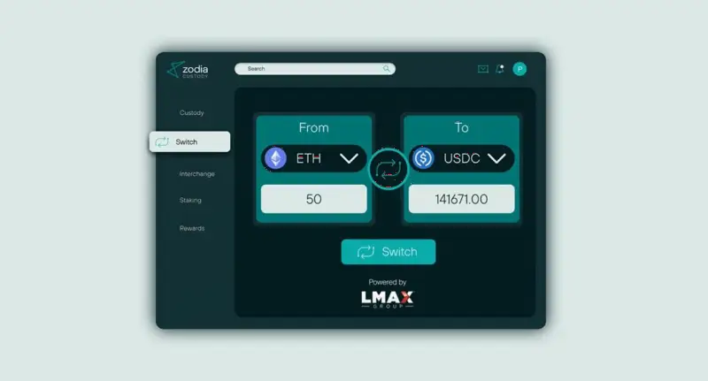 LMAX 流动性支持 Zodia Switch 上线，机构客户可在托管钱包内直接兑换资产