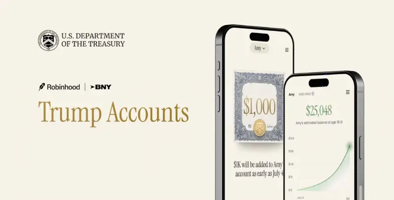 Robinhood正式上线Trump Accounts应用，为儿童长期财务安全铺路