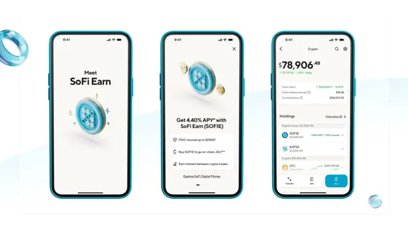 SoFi推出由国家特许银行发行的代币化存款产品SoFi Earn