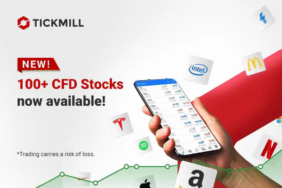Tickmill 新增100只股票差价合约，拓展多资产产品线