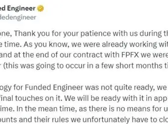 Funded Engineer 拟重启业务，但需更换经纪商