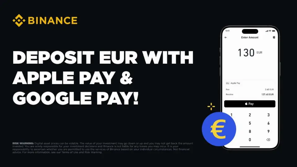 Binance 新增 Apple Pay 和 Google Pay 作为欧元存款选项