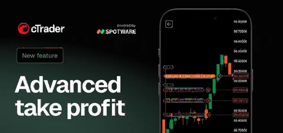 cTrader 全平台上线高级止盈功能，支持最多五级分批平仓